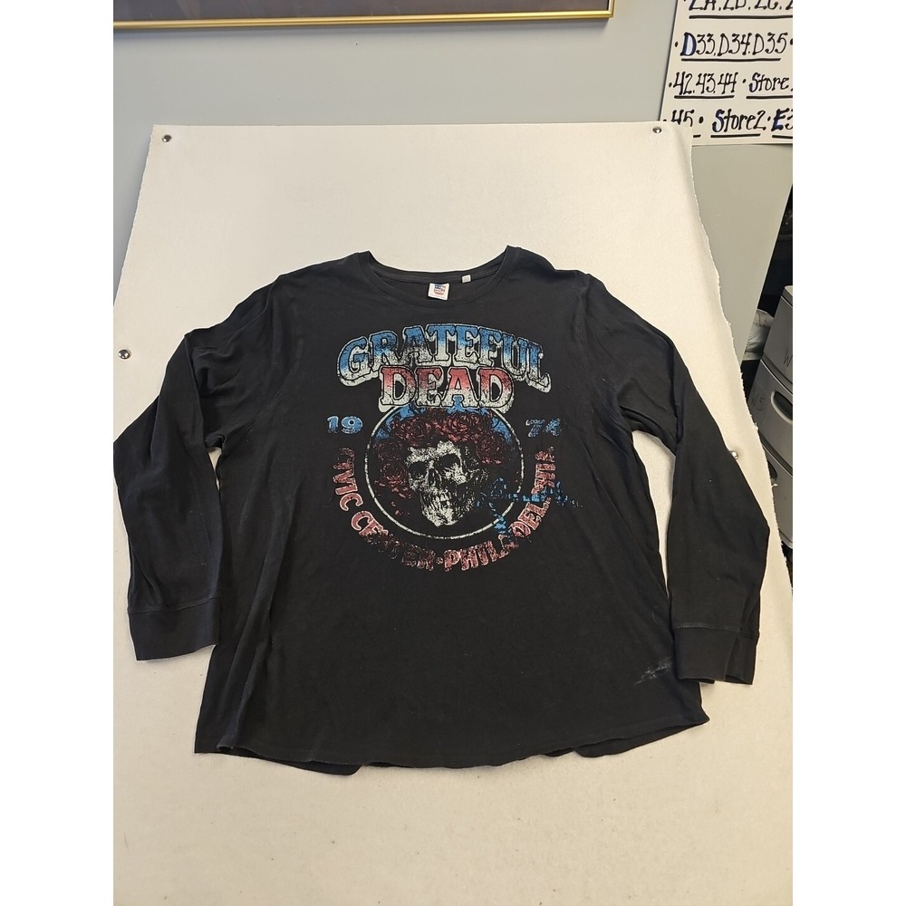Junk Food Grateful Dead Philadelphia 1974 Long Sleeve Shirt Mens XXL‎ Black
